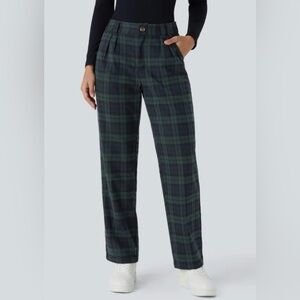 NWT Halara navy&green plaid dress pants (XL)